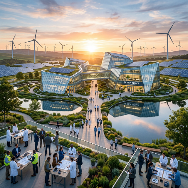 Futuristic renewable energy research campus